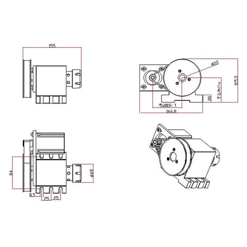 Heavy Duty Cnc Rotary Axis Four Axis Attachment With Er32 Collet Chuck And 65Mm Center Height detailed diagram layout.