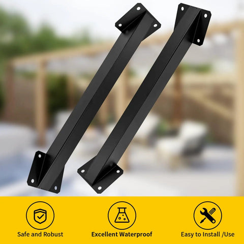 45 Degree Angle Support Pergola Brackets Set 4 Pack Heavy Duty Steel Wood Post Connectors For DIY Outdoor Gazebos Porches And Log Cabins With Screws And Easy Install Hardware