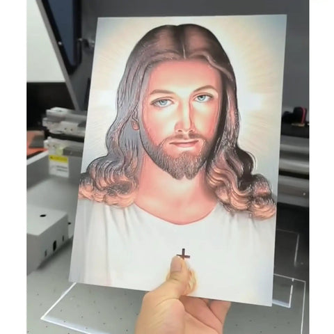 Hand holding Pearled White Sublimation Aluminum Blanks Metal Signs 8x12 Inch 0.45mm Thick with artwork for crafts