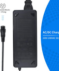 54.6V 2A Electric Scooter Charger For 48V Li-Ion Batteries, 120W Power Supply With GX16 M16 3 Prong Connector in black