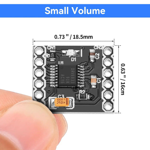 Dual Channel DC Motor Driver Board With H Bridge For DIY Projects 3 To 10V Input 1.5A Per Channel Tiny 0.73x0.63 Inch Board