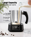 5 In 1 Milk Frother And Steamer With Adjustable Temperature 17 Oz Detachable Frother Stainless Steel Pouring Milk
