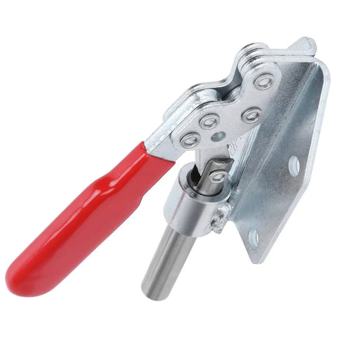 Beefy Push Pull Toggle Clamp for Quick Fixture Setup 180kg Holding Force Iron and Plastic Construction 13x8.5cm Clamp Tool for Equipment Installation Home Decor Woodworking Hand Use, red handle