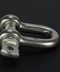 Rock Solid 1/2 Inch Chain Shackle Clevis Bow Ring Forged From Saltwater Proof 316 Stainless Steel showing side view detail.