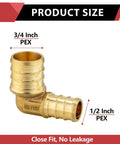 Pack Of 10 Three Quarter Inch Pex To One Half Inch Reducing Elbow Brass Crimp Fittings Pro Grade For Pex Tubing ASTM F1807 Lead Free Works With Stainless Steel Clamp And Copper Crimp Ring Systems