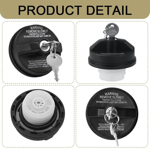 Locking Gas Cap With Key For Toyota 4Runner And Chevrolet Silverado, Secure Fuel Tank Cap showing key and cap components