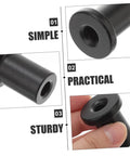 Close-up views of a black heavy-duty carbon steel spacer from Sliding Barn Door Track Spacers Set With No Fuss Install Wall Hardware For Any Door Type Includes Pipe Clamps, Screws, And Expansion Tubes Heavy Duty Carbon Steel Mounting Kit, showcasing simple, practical, sturdy design.