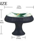 Stunning Emerald Green Marble Cabinet Knobs 4 Pack Super Sleek 35Mm Drawer Pulls With Matte Black Backplates Durable Abs Construction Single Hole Mount Includes Screws detailed size diagram