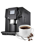 Automatic Bean to Cup Coffee Machine Brewing Smooth Espresso in Thirty Seconds With Zero Fuss with cup of coffee and beans.