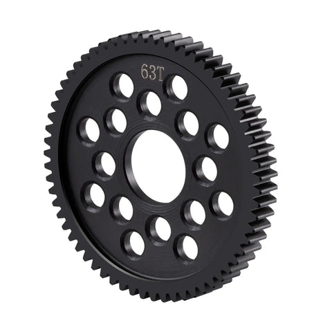63T steel spur gear from Steel Spur Gear Set 63T 64T 66T 71T Beefed Up High Speed Gear Set For TT02 Series One Tenth Scale RC Cars