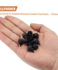 Ten Piece Pack Of 6-32 Thread Black Anodized Aluminum Thumb Screws With A Slick Finger Grip Design Great For Computer Cases Hard Drives And Psu Brackets Built Tough For No Sweat Assemblies Always in hand.