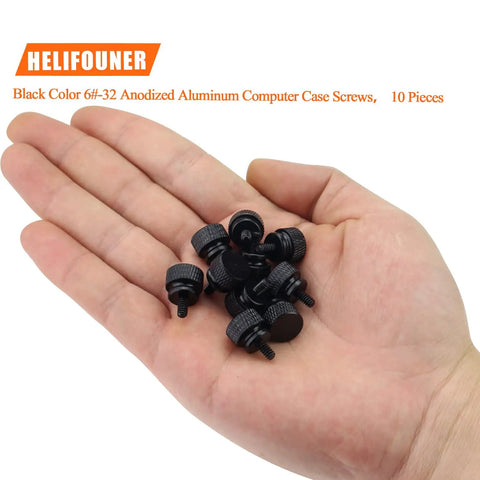 Ten Piece Pack Of 6-32 Thread Black Anodized Aluminum Thumb Screws With A Slick Finger Grip Design Great For Computer Cases Hard Drives And Psu Brackets Built Tough For No Sweat Assemblies Always in hand.