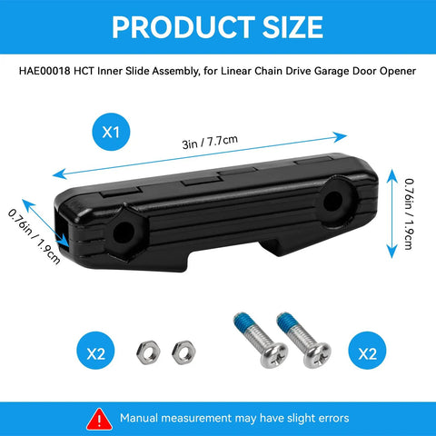 Inner Slide Assembly Replacement For HCT Chain Drive Garage Door Opener LD033 LDO50 Easy Install Parts For Repair And Smooth Quiet Operation Of Your Garage Door Opener System