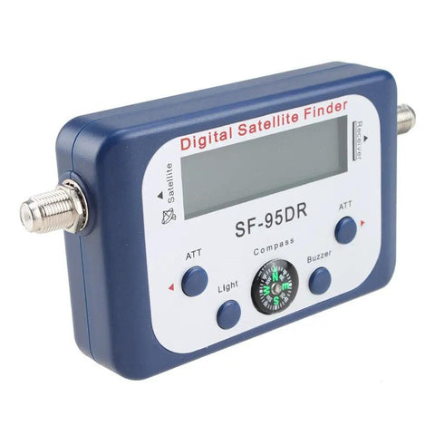 Portable Satellite Signal Meter for Campers with LCD backlit display, compass, amp control, buzzer, easy setup for DirecTV, DISH, FTA.