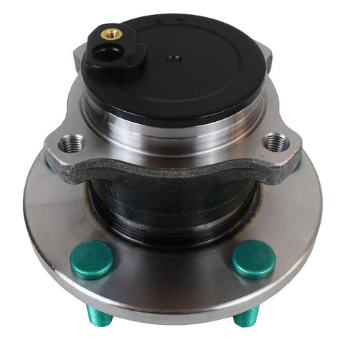 Front view of Rear Wheel Bearing And Hub Assembly 5 Lug With ABS Replacement For Mazda 3 2004 2013 Mazda 3 Sport 2009 2013 And Mazda 5 2006 2017 Rear Left Right 4 Wheel ABS