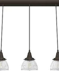 Cypress Grove 3-Light Onyx Bengal Cluster Light Dimmable Transitional Linear Fixture For Bedrooms Kitchens Dining Rooms