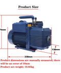 Heavy Duty Two Stage Rotary Vane Vacuum Pump 4 Cfm Rated With Forced Oil System Anti Reflux Design And Gas Ballast Valve dimensions 275mm x 338mm x 138mm.