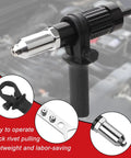 Cordless Rivet Gun Adapter Kit With Four Rivet Heads For SUV Van Sedan Universal Automotive Power Drill Riveting Tool