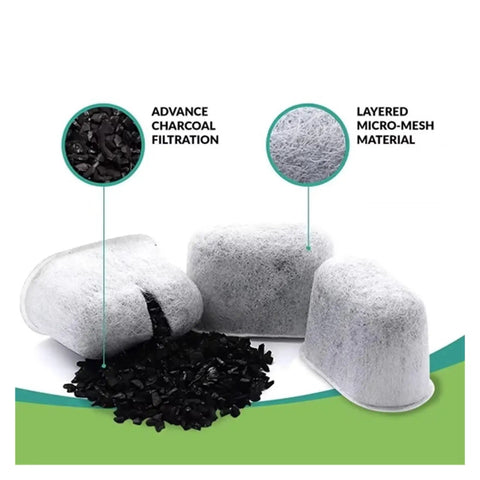 Premium Charcoal Replacement Coffee Filter Compatible With Standard Pour Over Dripper Fine Micropore Design showcases charcoal filtration pods.