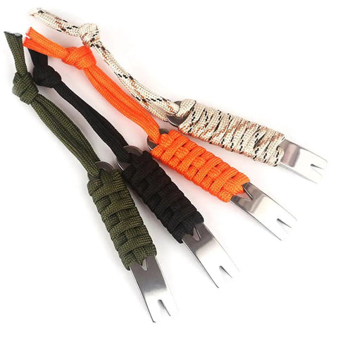 Paracord Handle Crowbar Mini Tool Stainless Steel EDC Pocket Keychain For Outdoor Hiking Camping And Climbing Grab And Go Everyday Carry Ready Compact Multi Purpose Pry Bar Pack Of 4 In Black Green Orange Desert Camouflage