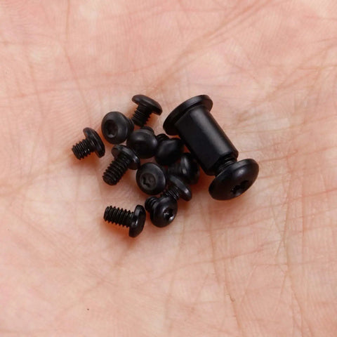 Top Shelf Titanium Replacement Screws And Pivot Shaft Kit For Benchmade Bugout 535 533 537 Folding Knives 13 Piece EDC screws in hand