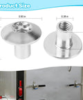 Rock Solid 5/16 Inch T55 Torx Domed Head Barrel Nuts Zinc Plated Steel 20 Pack beside trailer door with size measurements.