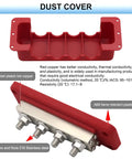 Top Grade Heavy Copper Bus Bar With Built Tough 600 Amp Power Distribution Block And Zero Fuss Surface Mount Battery Terminal Junction For Direct Current red ABS dust cover with nickel plated copper terminals