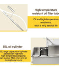 High temperature resistant oil filter tube and 55L oil cylinder part of Shop Ready Commercial Fryer Filter Cart.