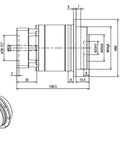 Rock Solid Two Stage Planetary Gear Reducer For Nema23 Stepper Motors detailed technical drawings showing dimensions and design.