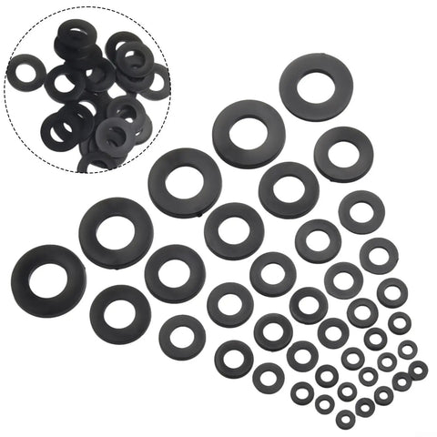 Nylon Flat Washer Set 500-Piece Assortment M2 To M10 Black Durable Nylon Washers For Auto, Home And Workshop DIY Projects With An Organized Storage Box For Easy Sorting And Quick Access, black nylon flat washers assorted by size