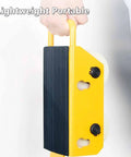 Rock Solid Nylon Wheel Combo Machinery Skate Dolly With Handle For Straight Up Heavy Gear Hauling Modular Roller Skates with yellow handle.