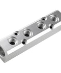 Four Way Pneumatic Manifold Aluminum Alloy Air Distribution Block With G1/2 Inlet Ports And G1/4 Outlets For Air Compressor Systems