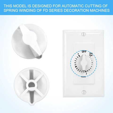 Two Pack Timer Knob Replacement for Wall, Bath, and Light Timers, spring wound switch knobs with premium ABS construction shown