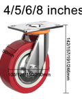 Heavy Duty Caster Wheels With Top Plate Swivel Noiseless Polyurethane Casters For Furniture Workbenches Carts And Garden Wagons Non Marking Floor Friendly Smooth Push And Pull, shown in 4 sizes