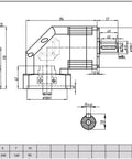 Rugged 130Mm 90 Degree Right Angle Planetary Gearbox Speed Reducer technical drawing with dimensions for heavy cycles.