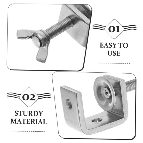 Two Pack Heavy Duty Clamps For Woodworking Quick And Secure C Clamps For Small To Large Materials showing close-up metal parts