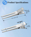 Product specifications showing 50 Pack Heavy Duty Metal Pin Curl Clips dimensions with detailed measurements.