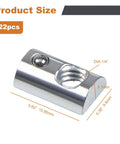 22 Pack One Quarter Inch 20 Threaded Steel Roll In T Nuts With Ball Spring For 10 Series Aluminum Extrusion Profiles T Slot Rails Rust Resistant Zinc Finish Quick And Easy To Install Heavy Duty Hardware Kit For Strong Secure Assemblies