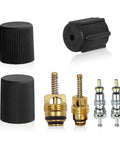 7 Piece Car AC Valve Core Kit With Caps And Seals For DIY No Fuss Friendly AC System Repair Includes R12 Cores And Core Seats Universal Black Durable Finish