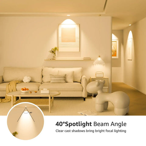 Living room illuminated by GU10 LED Bulbs Dimmable 5.5W 3000K Soft Warm Light 50W Halogen Equivalent 40 Degree Spotlight lighting