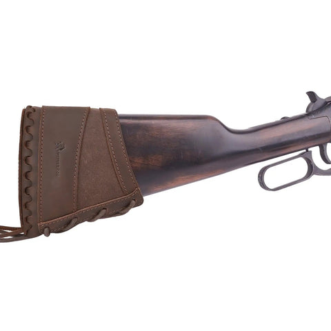 Beefy Leather Slip On Recoil Pad For Rifles And Shotguns Non Slip Buttstock Extension With Neoprene Cushions on wooden stock