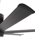 Massive 60 Inch Indoor Ceiling Fan With Direct Flush Mount And Sleek Black Finish Featuring Smart Wifi Bluetooth Remote SenseMe Tech showing a close-up of the fan blade.