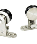 Integrated Soft Close Sliding Barn Door Hardware Kit In Brushed Stainless Steel, Top Mount Track System For Studio Doors