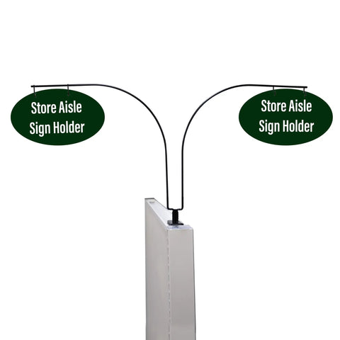 Game Changing Curved Gondola Shelf Double Side Magnetic Base Sign Holder Rack Retail Store Aisle Walkway Section Markers And Labels Fast Gripping Easy Install 5 Pack on curved display with dual sign holders.