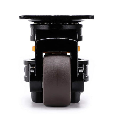 Beefy Heavy Duty Leveling Casters With Large Top Plate And Retractable NBR Pad Front View, Ideal for Heavy Workbenches, Pack Of 4