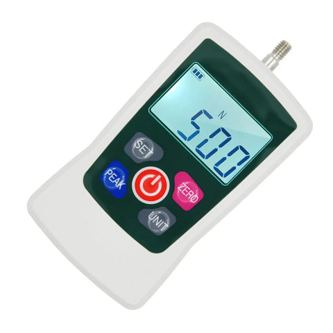 Digital Force Gauge 500N Handheld With Backlit Display And S Unit Switching Lightweight Portable Tension And Compression Meter For Spot On Push Pull Measurements Great For Labs And Workshops, front view