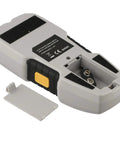 5-in-1 for stud Finder Sensor Wall Scanner LCD Display 5-in-1 showing battery compartment and yellow button detail.