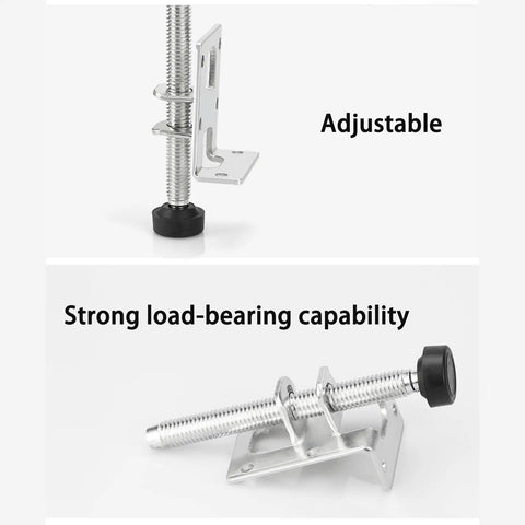 Set Of Four Steel Adjustable Leveling Feet For Wardrobes And Cabinets On Uneven Floors Keeps Heavy Furniture Rock Solid With Height Adjustable Levelers And Easy Stabilization For Wobble Free Stance, steel bracket with threaded foot