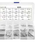 Stainless Steel Cotter Pin Kit Set With 150 Pieces In 15 Varieties, 304 Grade Split Pins for Auto, Machinery, Farm