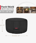 Heavy Duty Waterproof Fire Pit Cover For 36 Inch Round Fire Pit Bowl Fade Resistant 600D Durable Patio Shield displayed